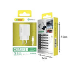 Andowl Φορτιστής με καλώδιο Lightning 3.1A Q-CD661B - Charger OEM