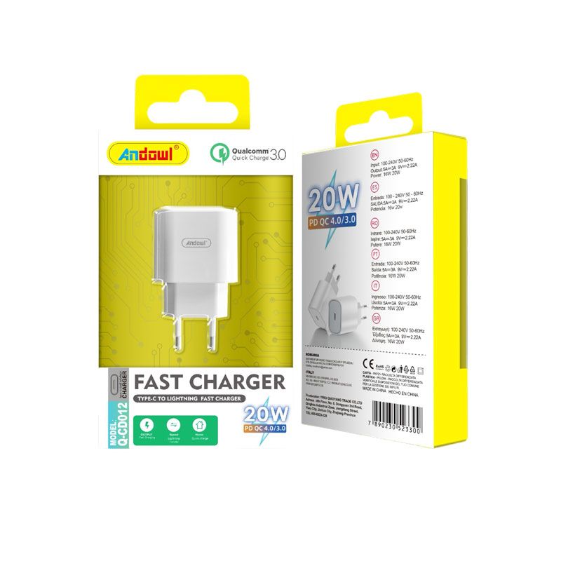 Andowl Φορτιστής Type-C 20W Q-CD012 - Charger ANDOWL