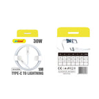 Andowl Καλώδιο φόρτισης USB 1 μέτρων Type-C σε Lightning 30W Q-SJ220- USB Data Cable ANDOWL