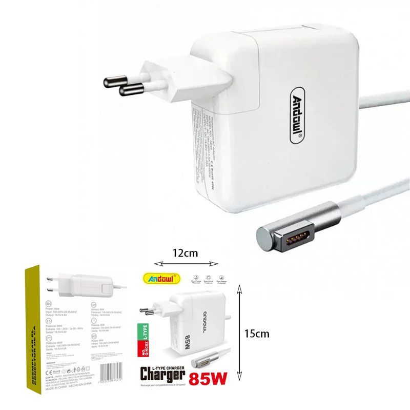 Andowl Φορτιστής Laptop 85W για Apple με Αντάπτορα Τροφοδοσίας Q-KC02 - L-Type laptop adapter charger ANDOWL