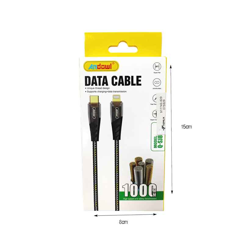 Andowl Καλώδιο Δεδομένων Type-C σε Lightning 1m 3A Q-SJ8090 - Data Cable ANDOWL