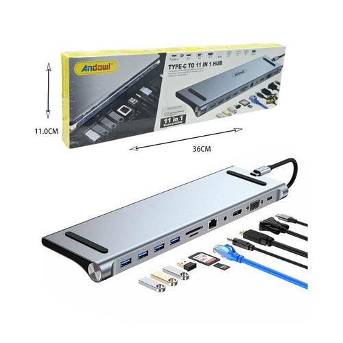 Andowl Q-HU990 USB-C Docking Station με HDMI 4K PD Ethernet ANDOWL