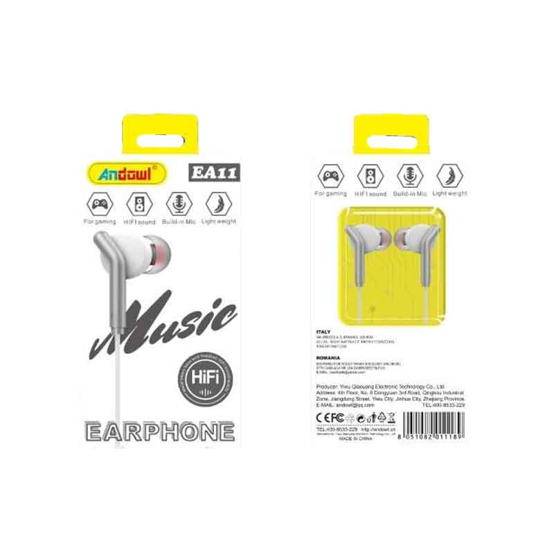 Andowl Ενσύρματα Ακουστικά με Σύνδεση Βύσμα AUX EA11 - Earphone ANDOWL