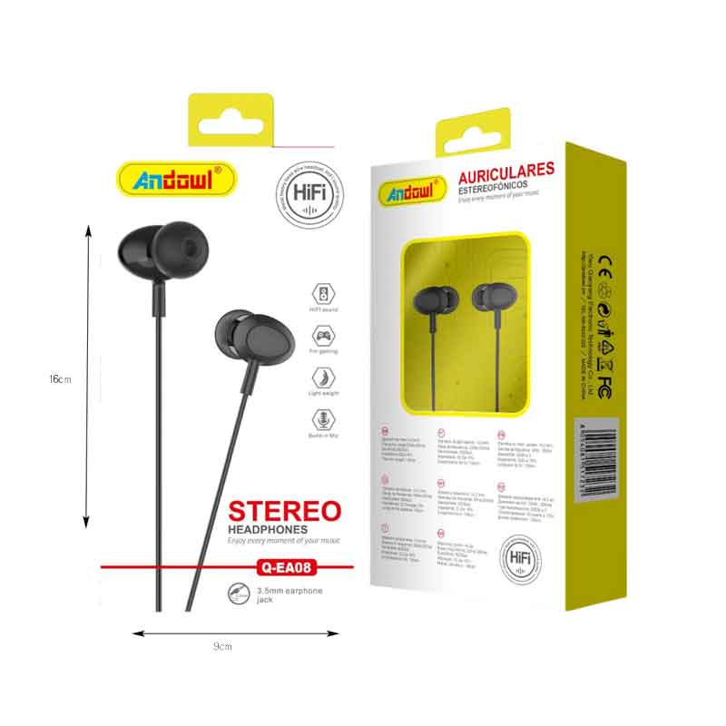 Andowl Ενσύρματα Ακουστικά με AUX 3.5mm EA08 - Earphone ANDOWL