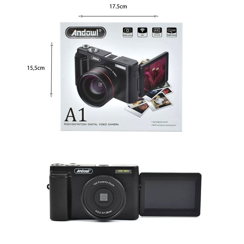 Ψηφιακή Φωτογραφική Μηχανή 8MP 4K Ultra HD 16x Digital WiFi Andowl A1 - Μπλε - Ροζ OEM
