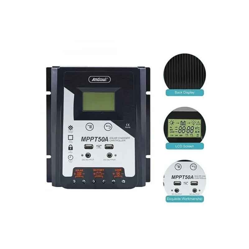 Andowl Ρυθμιστής φόρτισης φωτοβολταϊκών 70Amber MPPT 50A - Solar Charge Controller OEM