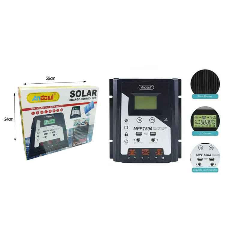 Andowl Ρυθμιστής φόρτισης φωτοβολταϊκών 70Amber MPPT 50A - Solar Charge Controller OEM
