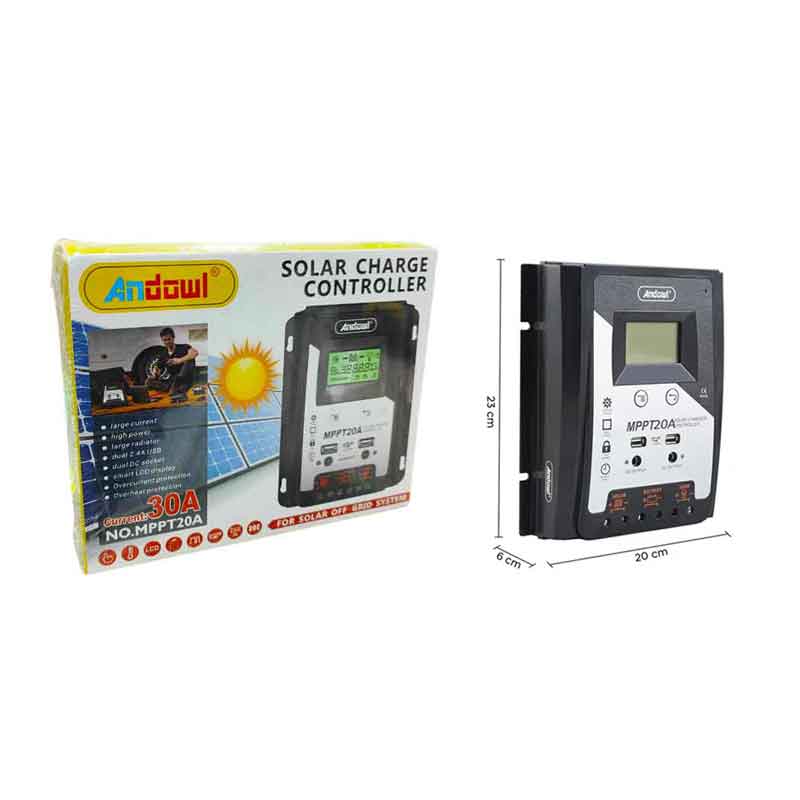 Andowl Ρυθμιστής φόρτισης φωτοβολταϊκών 30Amber MPPT 20A - Solar Charge Controller OEM