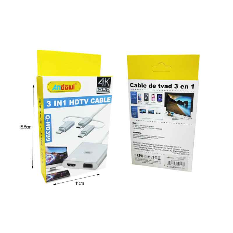 Andowl HDTV Καλώδιο 3 σε 1 Q-HD399 - HDTV Cable ANDOWL