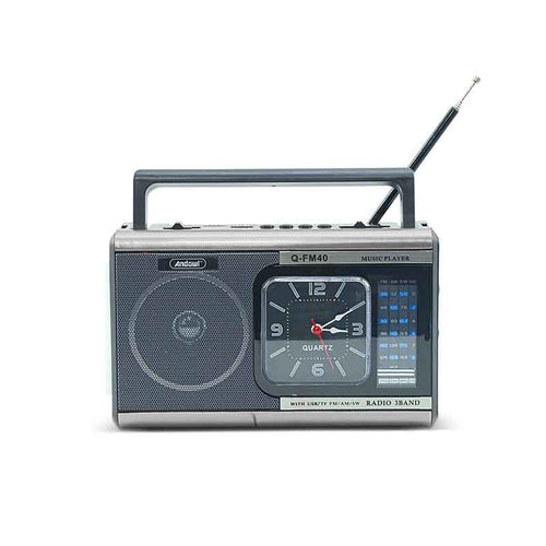Andowl Φορητό Ραδιόφωνο Μπαταρίας με USB Q-FM40 - Radio - Ασημί ANDOWL