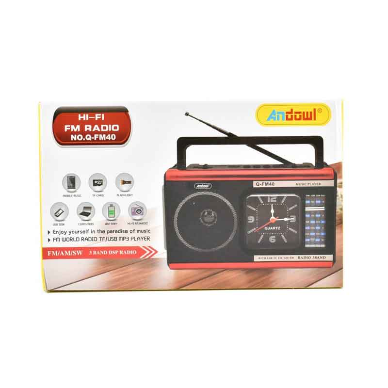 Andowl Φορητό Ραδιόφωνο Μπαταρίας με USB Q-FM40 - Radio - Κόκκινο ANDOWL