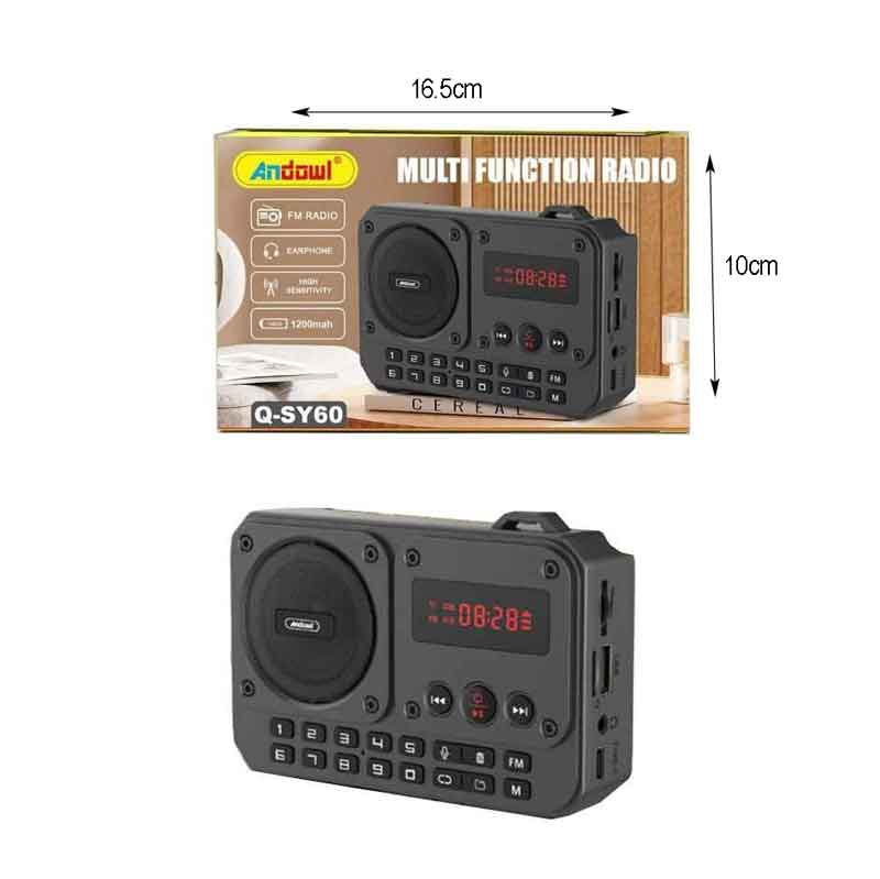 Andowl Επαναφορτιζόμενο Ψηφιακό Ραδιόφωνο Q-SY60 - Multi Function Radio - Ασημί - Κόκκινο - Μαύρο - Μπλε - Μωβ - Ροζ ANDOWL