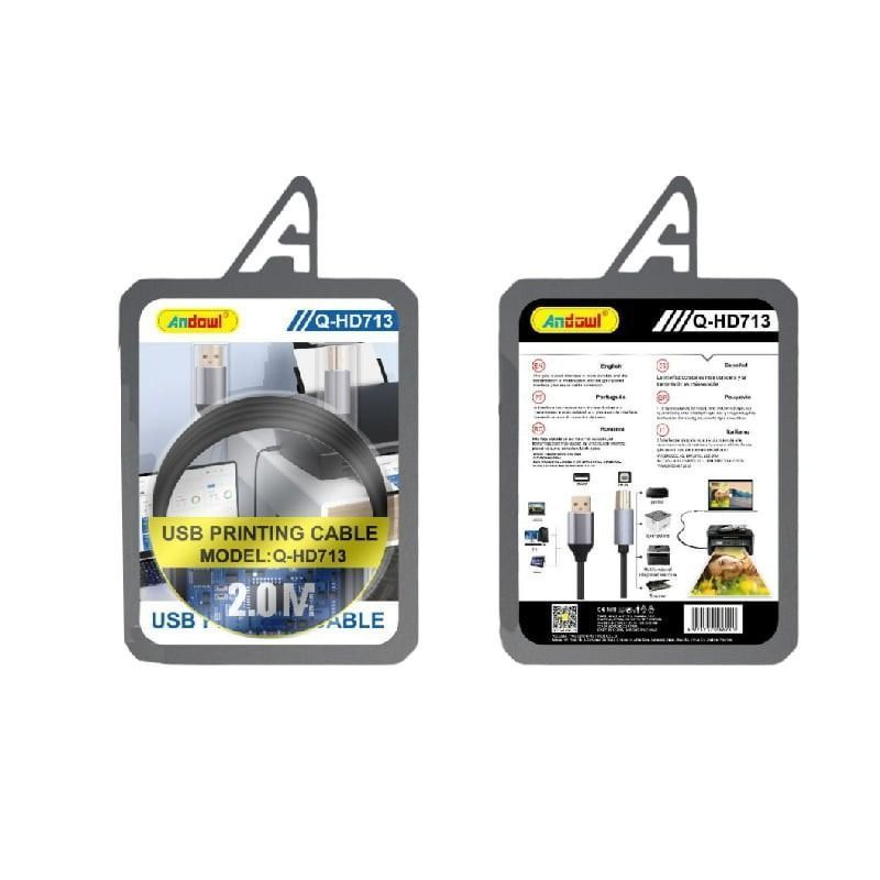 Andowl Καλώδιο Εκτυπωτή 2Μ Q-HD713 - USB Printing Cable ANDOWL
