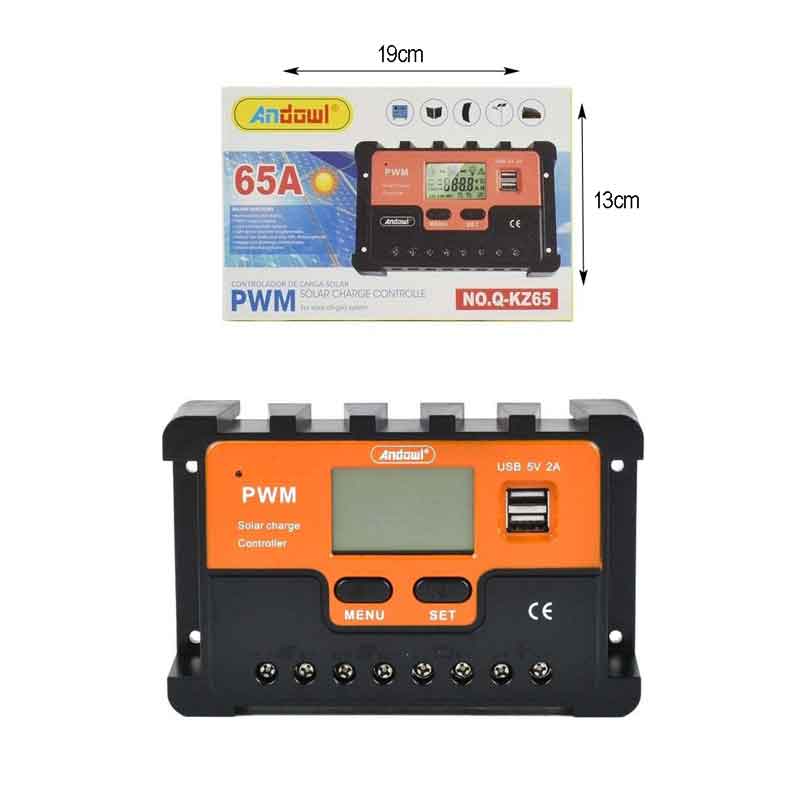 Andowl Ρυθμιστής Φόρτισης PWM 24V 65A Q-KZ65 - Solar Charge Controlle OEM