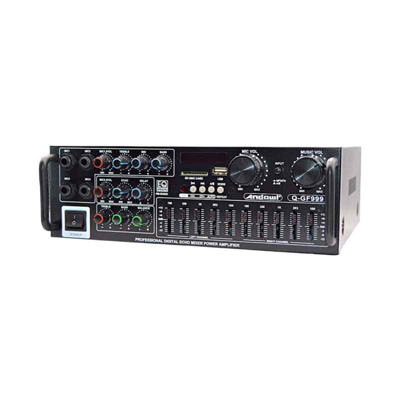 Andowl Ενισχυτής ήχου 2X150W Karaoke FM / Bluetooth / MP3 / Usb / Bluetooth Q-GF999 - Karaoke Reverberation Power Amplifier ANDOWL