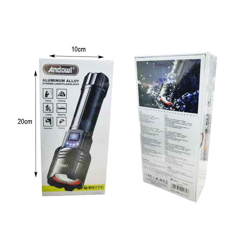 Andowl Φακός Led 2000mAh IP45 Q-D977C - Aluminum Alloy Strong Light Flashlight OEM
