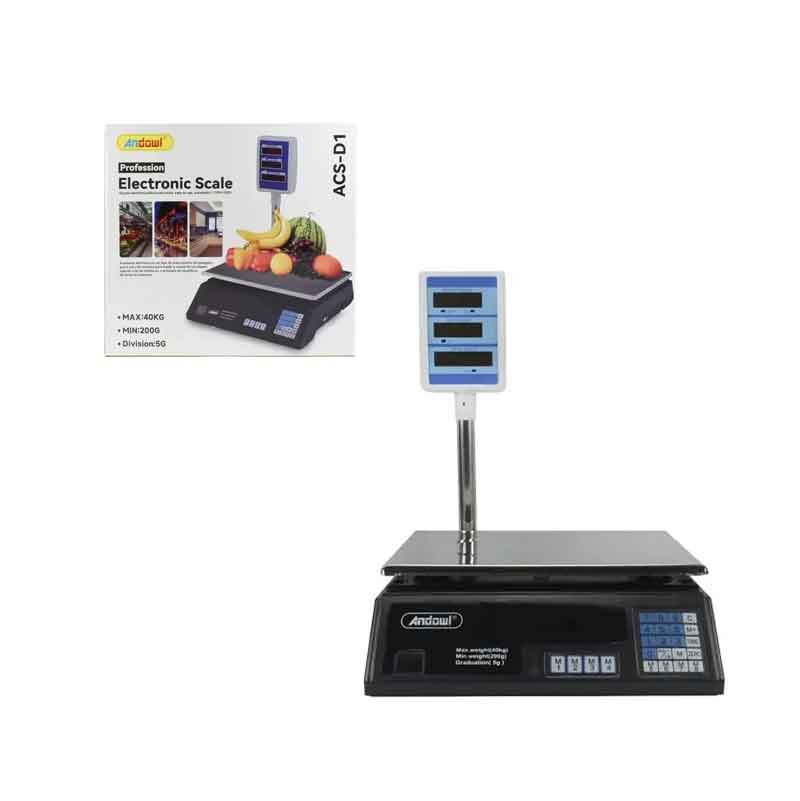 Andowl Ηλεκτρονική ζυγαριά 40KG τριπλής οθόνης ACS-D1- Electronic Scale ANDOWL