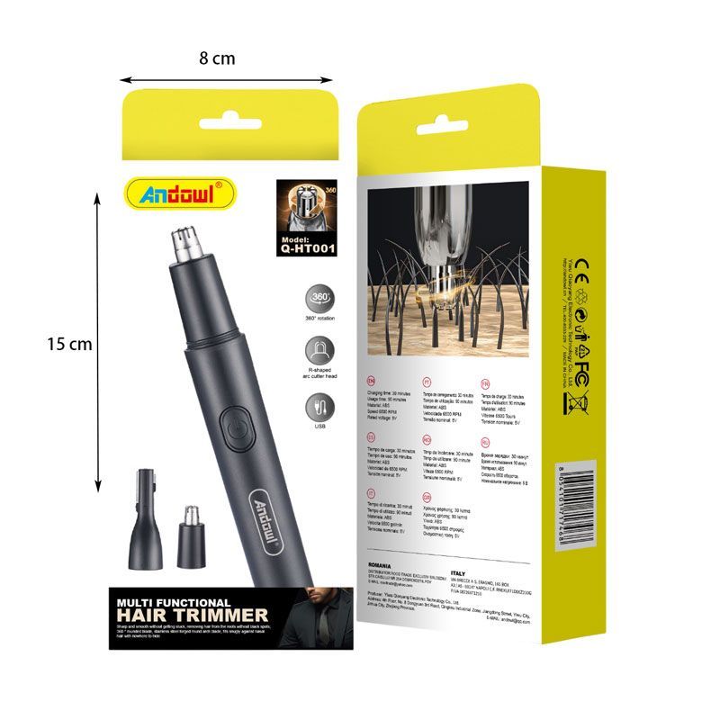 Andowl Τρίμμερ μύτης, αυτιών και φρυδιών Q-HT001 - Hair Trimmer OEM