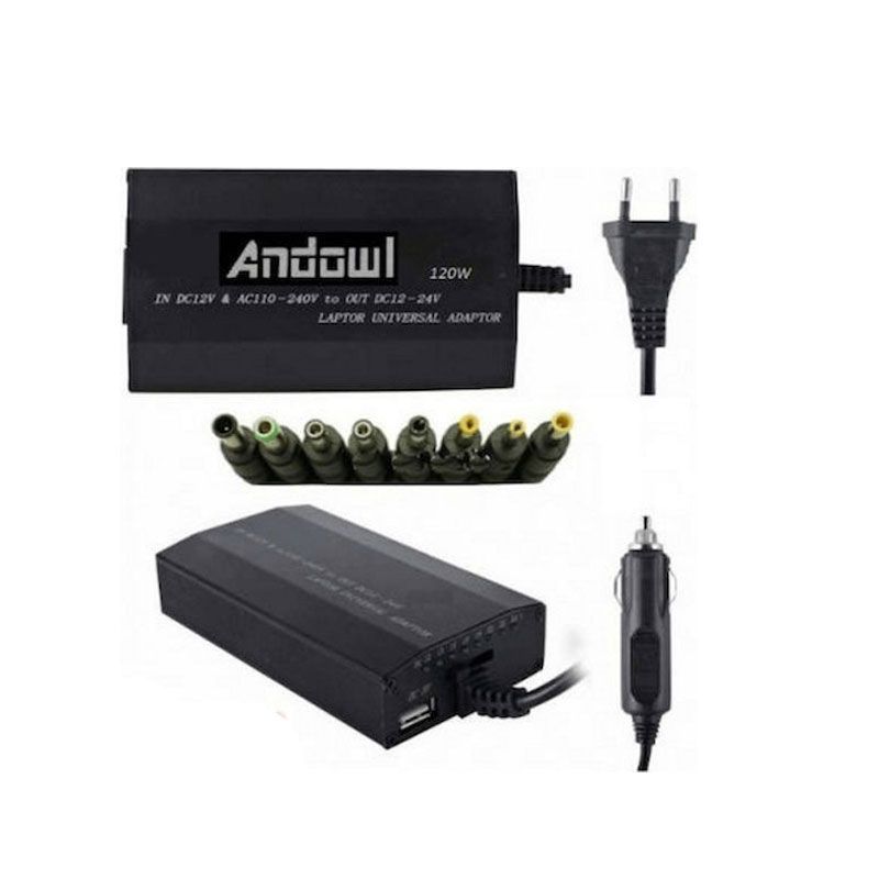 Andowl Universal Φορτιστής Laptop 120W 24V με Αποσπώμενο Καλώδιο Τροφοδοσίας και με σετ βυσμάτων Q-A23 - Power Adaptor ANDOWL