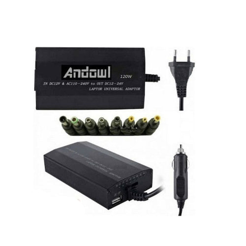 Andowl Universal Φορτιστής Laptop 120W 24V με Αποσπώμενο Καλώδιο Τροφοδοσίας και με σετ βυσμάτων Q-A23 - Power Adaptor ANDOWL
