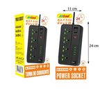 Andowl Πολύμπριζο 4 θέσεων με θύρες USB και Type-C 3000W Q-PX990 - Power Socket OEM