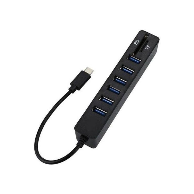 Andowl USB 3.0 Hub 8 Θυρών με σύνδεση USB-C Q-HU300B - Card Reader ANDOWL