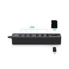 Andowl USB 3.0 Hub 8 Θυρών με σύνδεση USB-C Q-HU300B - Card Reader ANDOWL