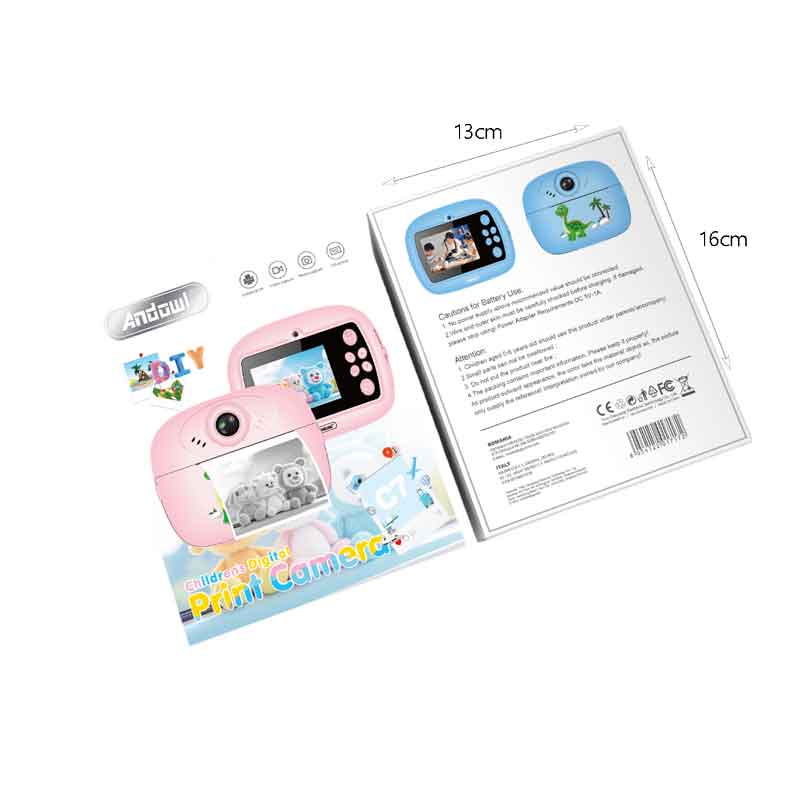 Andowl Παιδική Ψηφιακή Κάμερα Εκτύπωσης C7 - Childrens Digital Print Camera - Ροζ ANDOWL