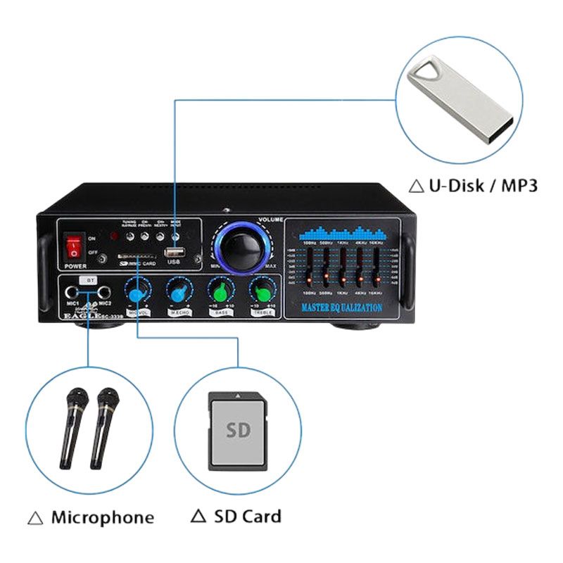 Andowl Ενισχυτής με λειτουργία Karaoke Q-GF289 - Karaoke Reverberation Power Amplifier ANDOWL