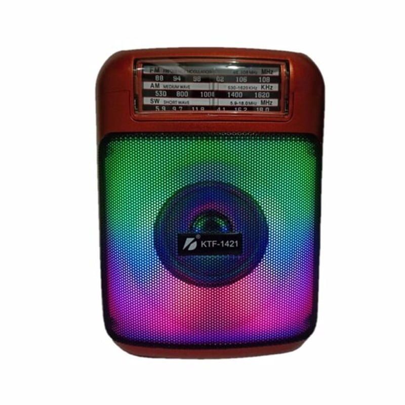 Επαναφορτιζόμενο FM ράδιο 3" KTF-1421 - ΑΜ/FM/SW 3 band radio with USB/TF music player - Μαύρο OEM
