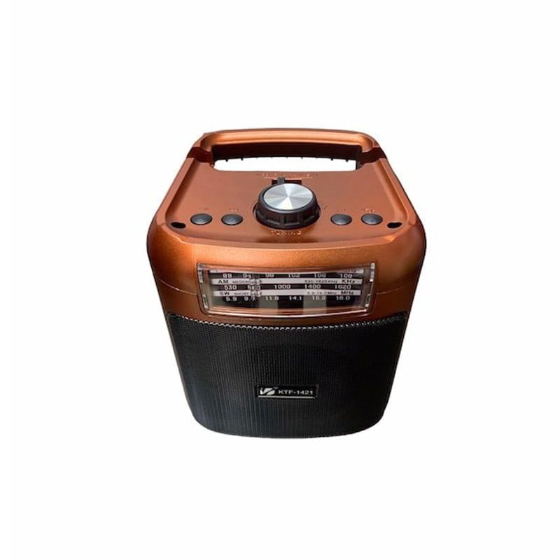Επαναφορτιζόμενο FM ράδιο 3" KTF-1421 - ΑΜ/FM/SW 3 band radio with USB/TF music player - Σαμπανιζέ OEM