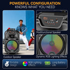 Sing-e Φορητό Bluetooth Ηχείο Karaoke 8" με Ασύρματο Μικρόφωνο & LED Φωτισμό ZQS8188- 8" Portable Bluetooth Karaoke Speaker with Wireless Microphone & LED Lights OEM
