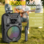 Sing-e Φορητό Bluetooth Ηχείο Karaoke 8" με Ασύρματο Μικρόφωνο & LED Φωτισμό ZQS8188- 8" Portable Bluetooth Karaoke Speaker with Wireless Microphone & LED Lights OEM