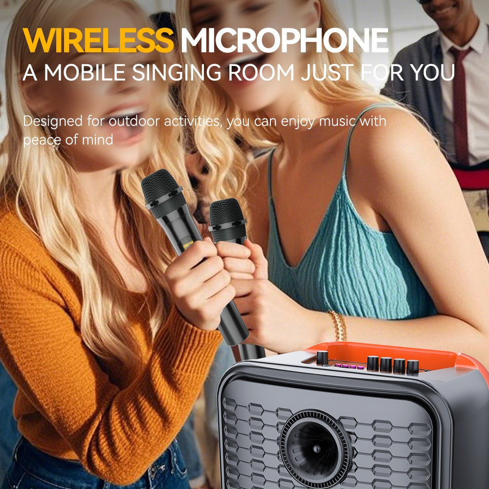 Sing-e Φορητό Bluetooth Ηχείο Karaoke 12" 40W με 2 Ασύρματα Μικρόφωνα & Τηλεχειριστήριο ZQS12156S - 12" 40W Portable Bluetooth Karaoke Speaker with 2 Wireless Microphones & Remote OEM