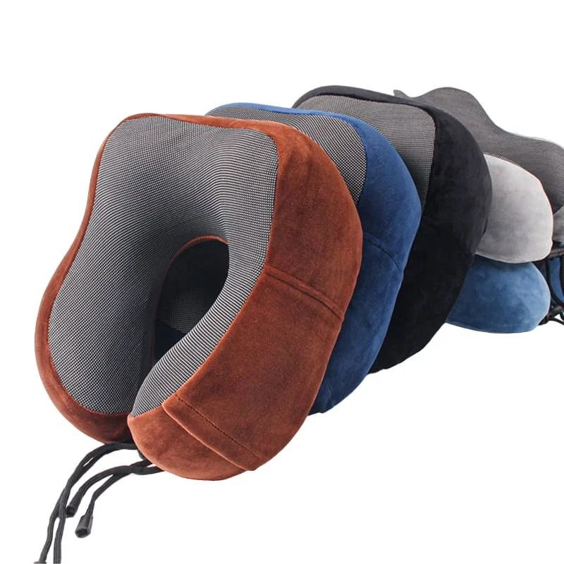 Μαξιλάρι Αυχένα Ταξιδιού Memory Foam - Memory Foam Travel Pillow Neck Support - Ανοιχτό καφέ - Γκρι - Καφέ - Μαύρο - Μπλε - Μπλε σκούρο - Ροζ OEM