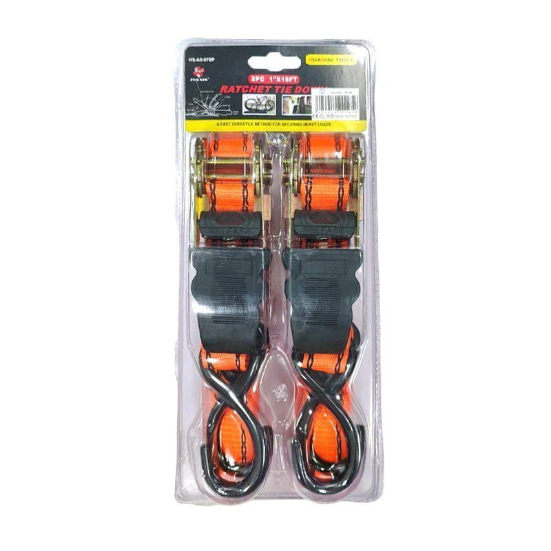 Zhexin Ιμάντας φορτίων 2τεμ 1" x 15FT - Λουριά για στερέωση φορτίου HS-A5-07SP - Ratchet tie OEM