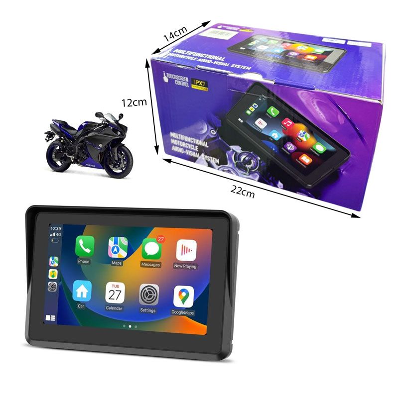 Οθόνη Μοτοσυκλέτας Αδιάβροχη Αφής 5" M550 - Motorcycle audio-visual system OEM