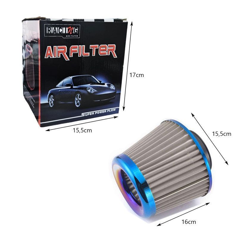 Φιλτροχοάνη Αυτοκινήτου - Φίλτρο αέρα - Air filter super power flow - Γκρι - Κόκκινο - Μπλε OEM
