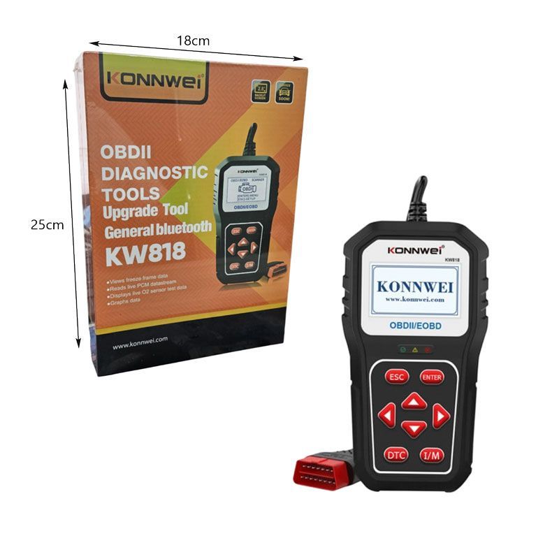 KONNWEI Διαγνωστικό Εργαλείο OBDII/EOBD για Αυτοκίνητα Με Οθόνη & Πλήκτρα Ελέγχου KW818 - OBDII Diagnostic Tools Konnwei
