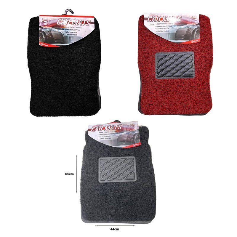 Σετ πατάκια αυτοκινήτου 5τμχ - PVC Floor Car Mats 5pcs - Μαύρο OEM