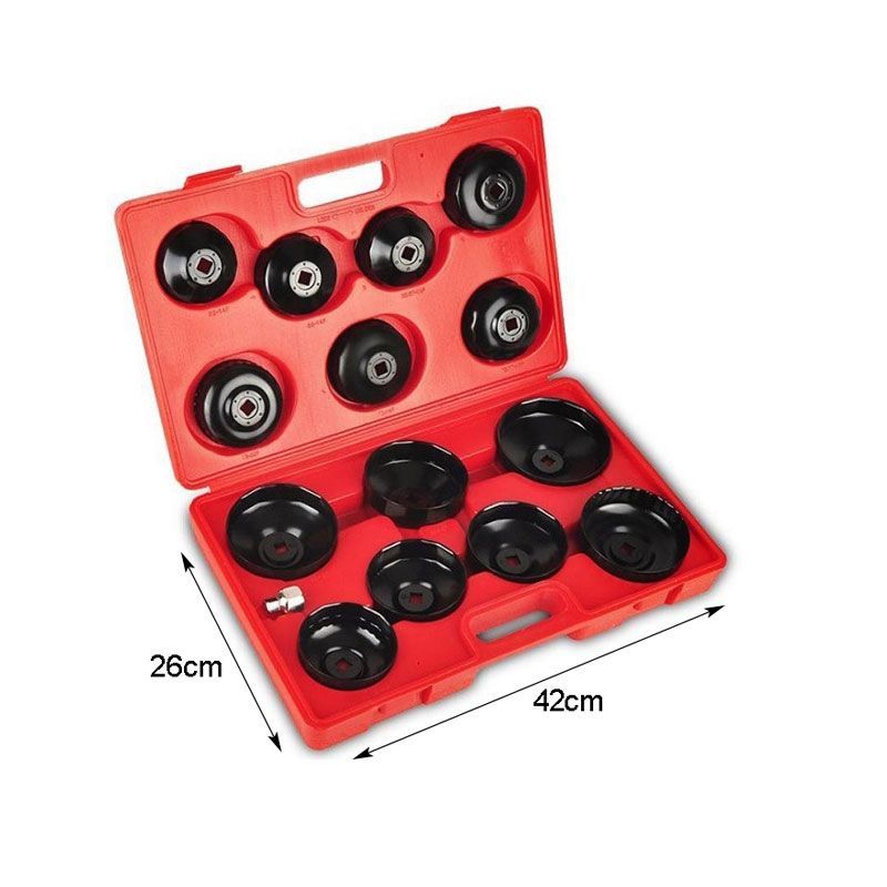 Σετ Φιλτρόκλειδα Κούπα σε Βαλιτσάκι 15 τμχ - Cup Filter Wrench Set in a Suitcase 15 pcs OEM