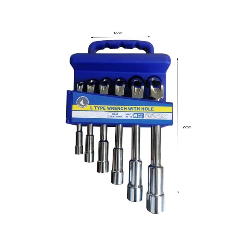 Σετ Κλειδιά Σωληνωτά-Σπαστά 6τμχ τύπου L - L Type Wrench With Hole OEM