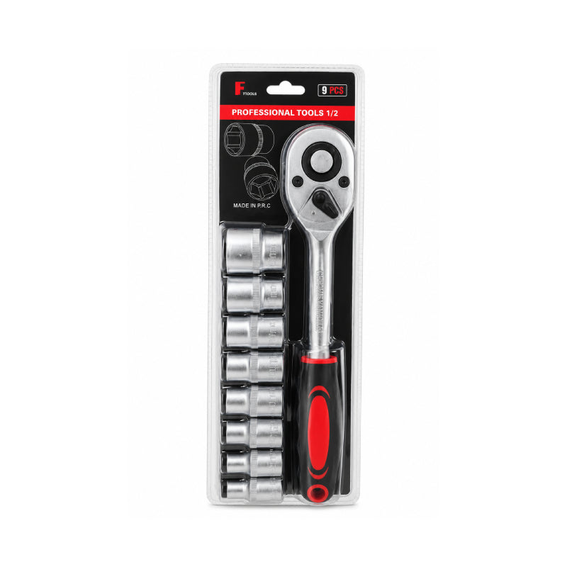 Σετ Καστάνιας 1/2" με 8 Καρυδάκια 9 Τεμαχίων - 1/2" Ratchet Wrench & Socket Set 9PCS OEM