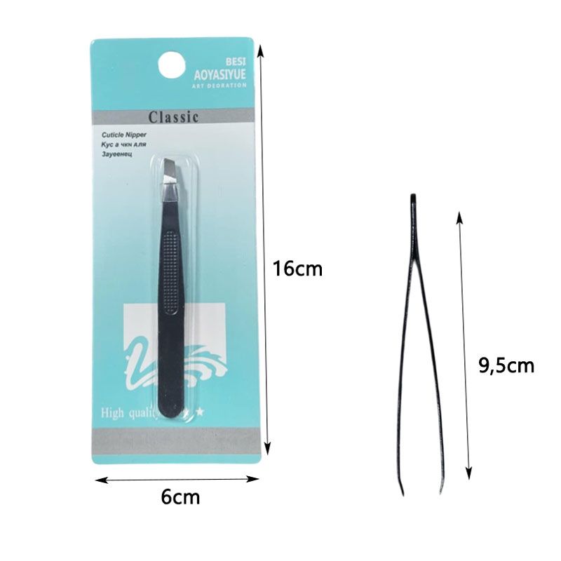 Τσιμπιδάκι Φρυδιών Επαγγελματικό Μαύρο - Professional Black Eyebrow Tweezers OEM