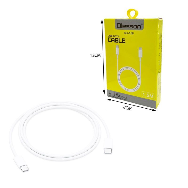 Olesson Καλώδιο Δεδομένων Type-C σε Type-C 1.5m 4.1A SD-156 - USB Data Cable Olesson