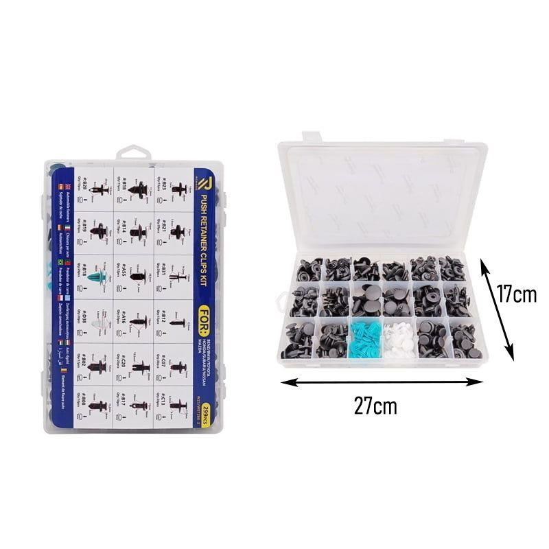 Rchang Πλαστικά κλίπς αυτοκινήτου Universal 299τμχ - Push Retainer Clips Kit RCHANG