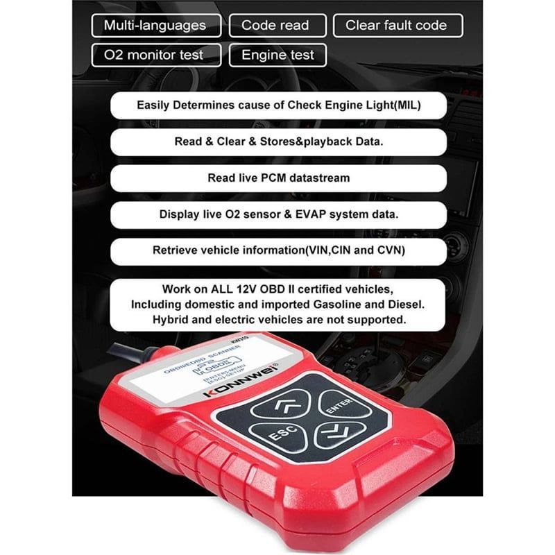 Konnwei KW310 Ψηφιακό Διαγνωστικό Αυτοκινήτων OBDII/EOBD - Multifunction OBDII/EOBD vehicle engine fault code reader Konnwei