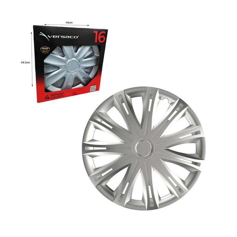 Versaco Σετ Τάσια Αυτοκινήτου 4τμχ 16" Ασημί - Wheel Covers OEM