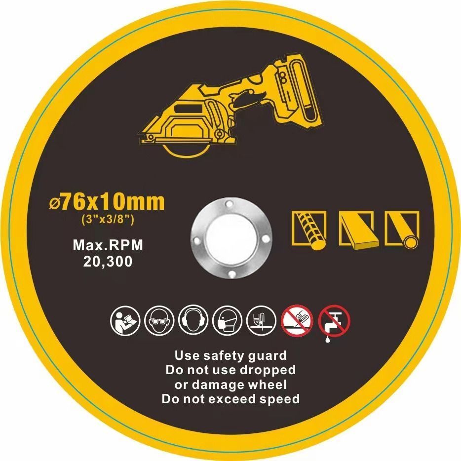 Δίσκος Κοπής 3" Ø76x10mm 50τμχ - Cutting Disc OEM