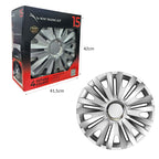 Versaco Σετ Τάσια Αυτοκινήτου 4τμχ 15" Ασημί - Wheel Covers OEM